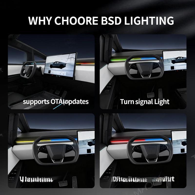BSD Blind Spot Monitoring Ambient Lighting for Tesla Cybertruck