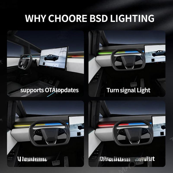 BSD Blind Spot Monitoring Ambient Lighting for Tesla Cybertruck