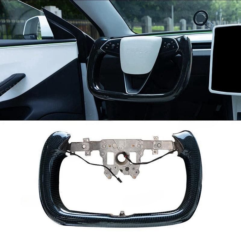 Tesla Model 3 Highland Yoke Steering Wheel With Full Real Carbon Fiber