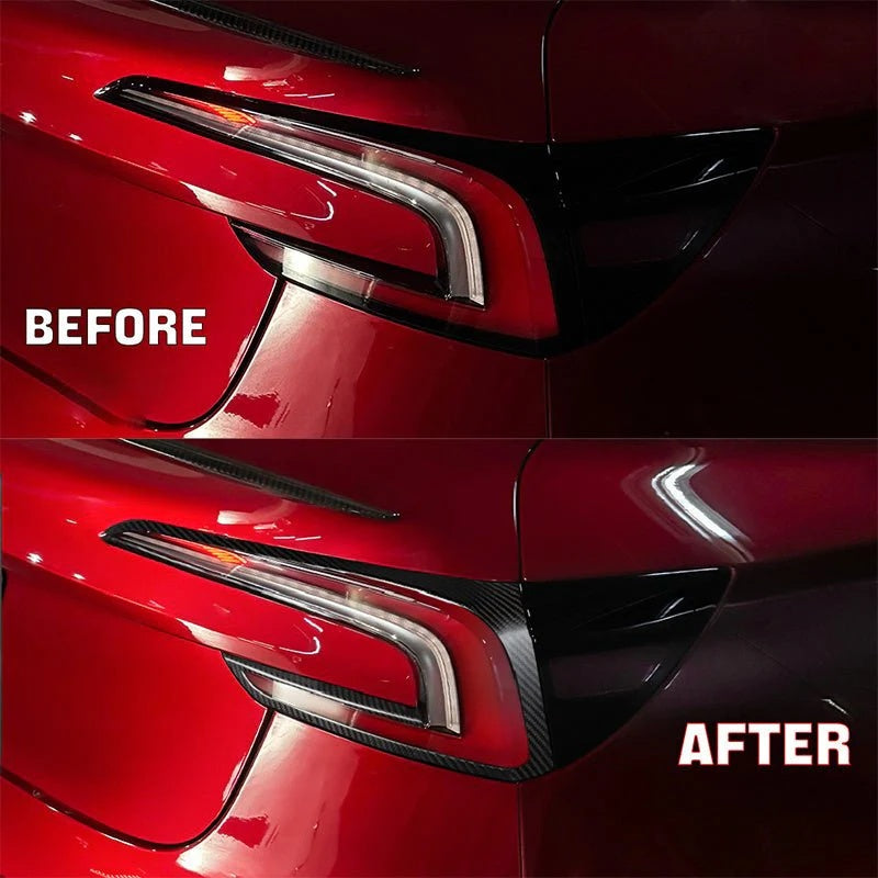Real carbon fiber tail light frame for the Tesla Model 3 Highland (2 pcs) Secondary image