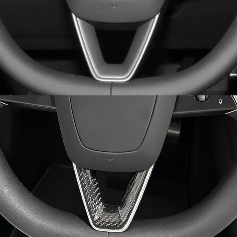 Real Carbon Fiber Steering Wheel Cover for Model 3 Highland/Y Juniper