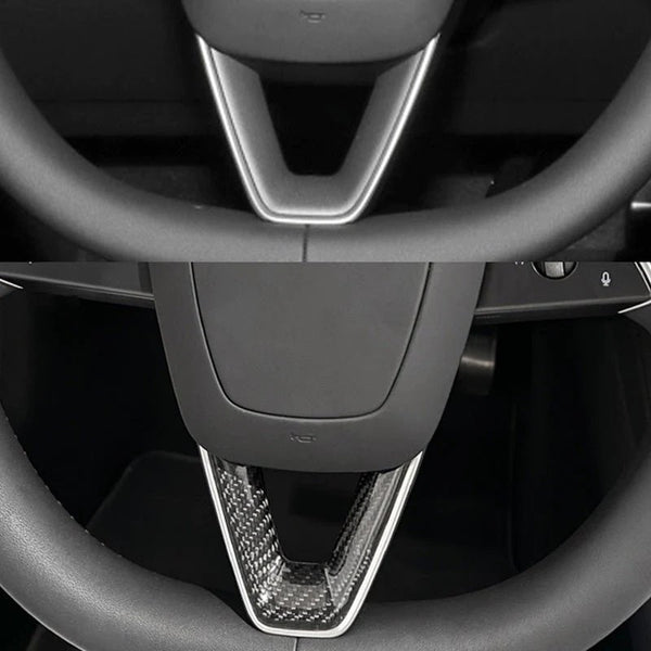 Real Carbon Fiber Steering Wheel Cover for Model 3 Highland/Y Juniper