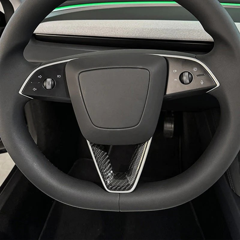 Real Carbon Fiber Steering Wheel Cover for Model 3 Highland/Y Juniper