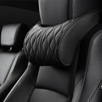Embroidered Tesla Leather Headrest