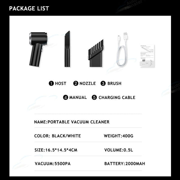 120W 9000pa Handheld Portable Vacuum Cleaner