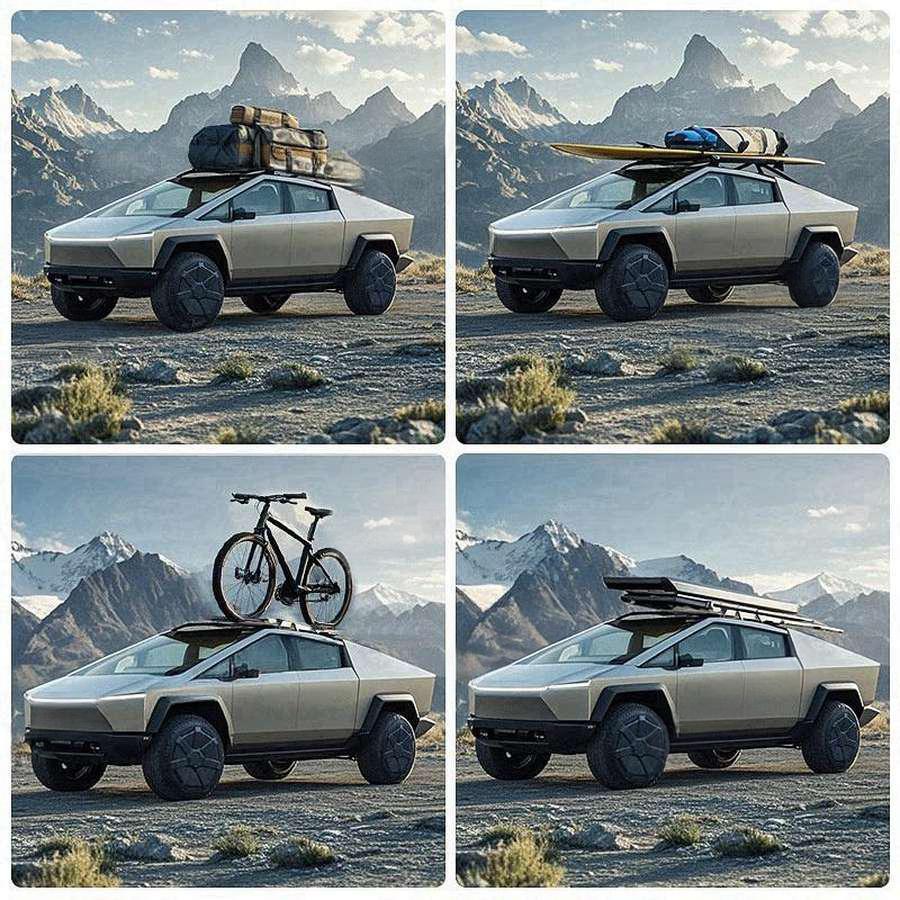4Pcs Tesla Cybertruck Crossbar Roof Racks Secondary image