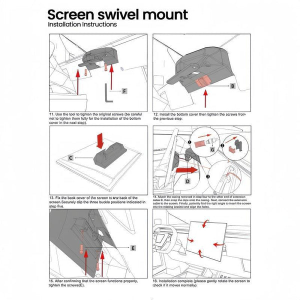 Tesla Cybertruck Swivel Screen Mount for Center Console