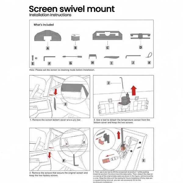 Tesla Cybertruck Swivel Screen Mount for Center Console