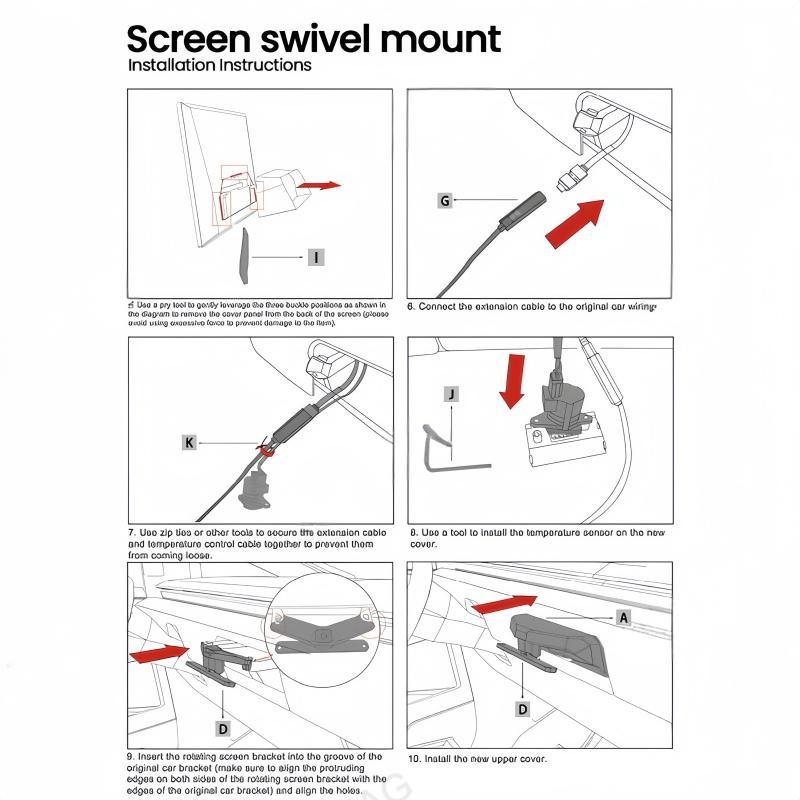 Tesla Cybertruck Swivel Screen Mount for Center Console