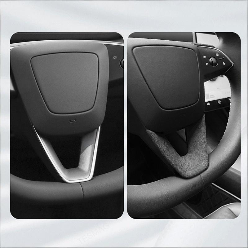 Tesla Model 3 Highland/Y Juniper Alcantara Steering Wheel U-Shaped Panel Patch