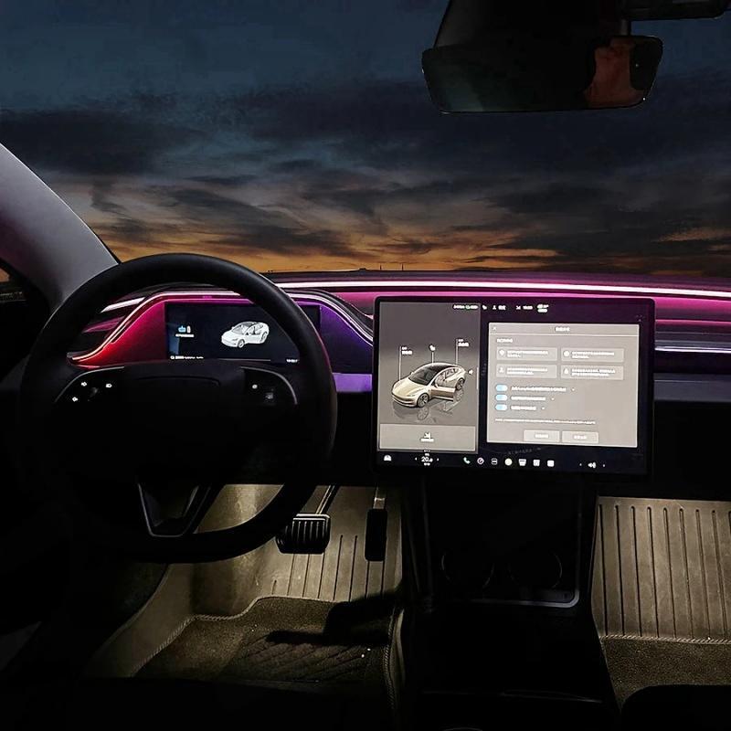 8.9-inch one-piece instrument screen with ambient lighting for the Tesla Model 3 Highland/Model Y Juniper