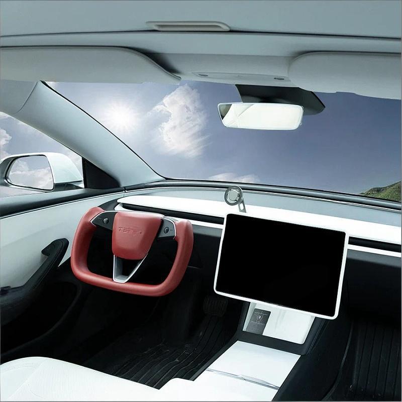 Tesla Model 3 Highland/Y Juniper Yoke Steering Wheel With Full Red Nappa Leather Secondary image