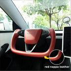 Tesla Model 3 Highland/Y Juniper Yoke Steering Wheel With Full Red Nappa Leather