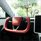 Tesla Model 3 Highland/Y Juniper Yoke Steering Wheel With Full Red Nappa Leather