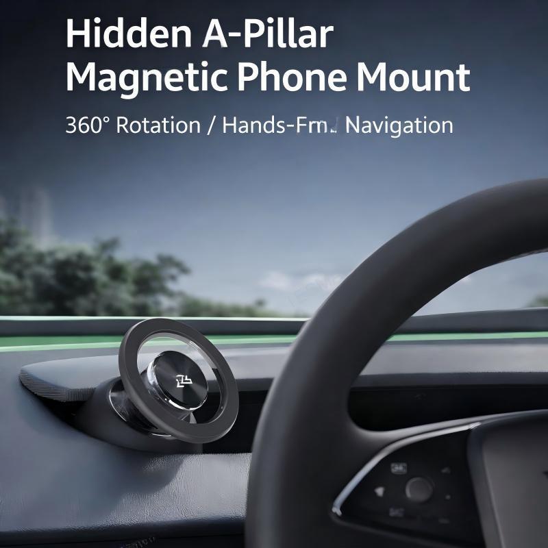 MagSafe Compatible A-Pillar Magnetic Phone Mount for Tesla Model 3 Highland/Y Juniper
