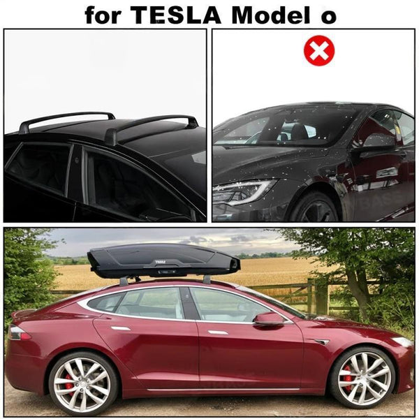Tesla Model S Aerodynamic Roof Rack Cross Bars | Lockable & OEM-Style Aluminum Alloy