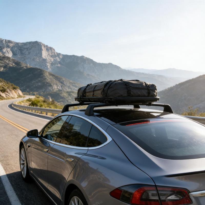 Tesla Model S Aerodynamic Roof Rack Cross Bars | Lockable & OEM-Style Aluminum Alloy