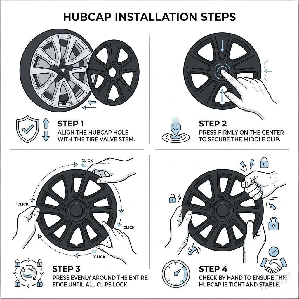 19″ Wheel Covers Hubcap Protector Kit for Tesla Model 3 – Rim Edge Guard 4pcs