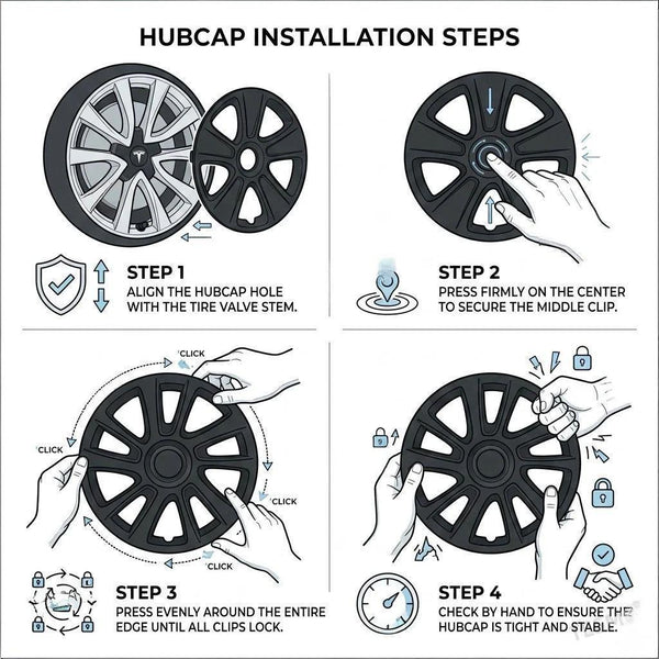 19″ Wheel Covers Hubcap Protector Kit for Tesla Model 3 – Rim Edge Guard 4pcs