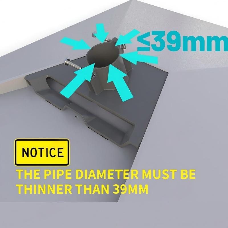 Starlink Gen 3 (V3) Pipe Adapter Mount, Bracket for Up to 39mm (1.5") Pole Dual Cable Path Design