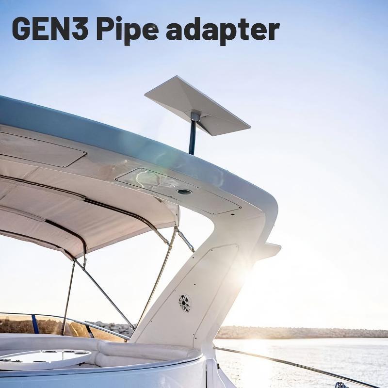 Starlink Gen 3 (V3) Pipe Adapter Mount, Bracket for Up to 39mm (1.5") Pole Dual Cable Path Design