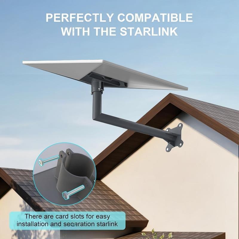 Starlink Gen 3 (V3) Pipe Adapter Mount, Bracket for Up to 39mm (1.5") Pole Dual Cable Path Design