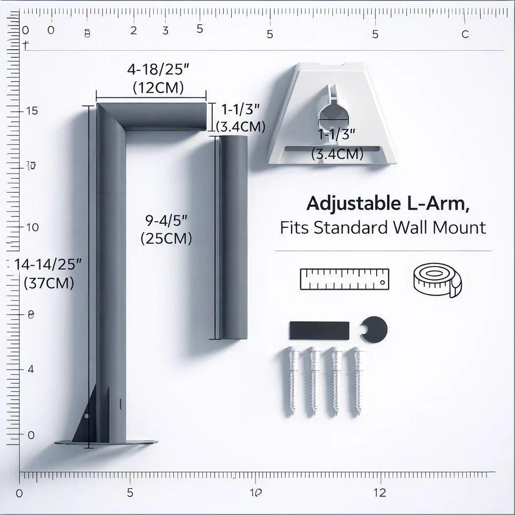 Starlink Gen3 Wall Mount Bracket – Heavy-Duty Outdoor L-Arm Satellite Mount