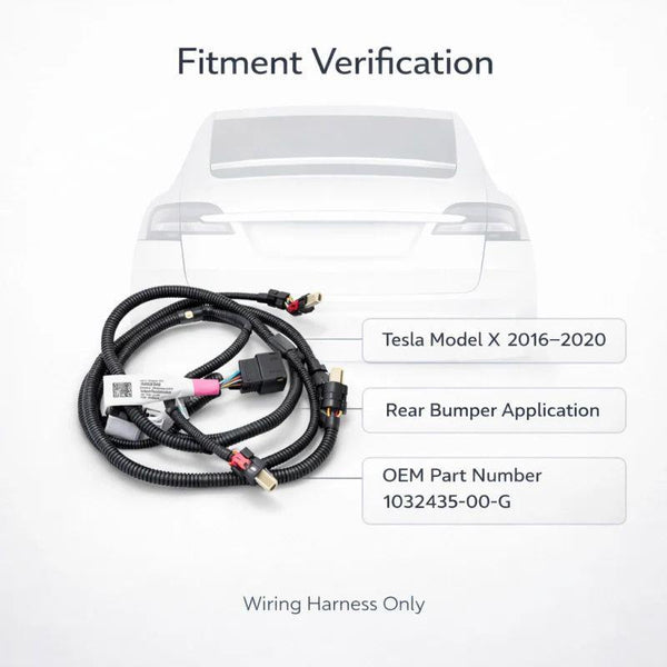 Rear Bumper Parking Sensor Wiring Harness for Tesla Model X 2016–2020 1032435-00-G