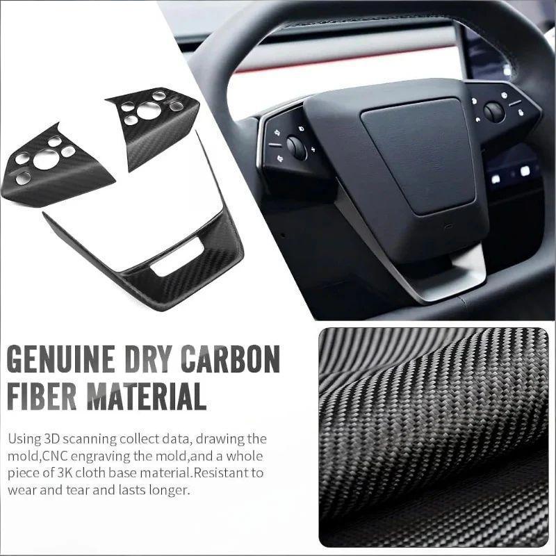 Carbon Steering Wheel Cover Kits for Tesla Cybertruck 2024+