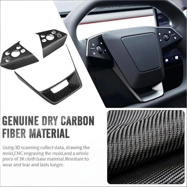 Carbon Steering Wheel Cover Kits for Tesla Cybertruck 2024+