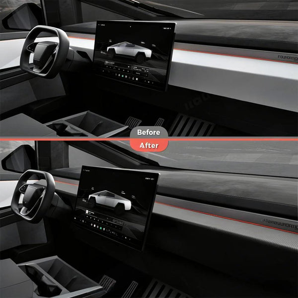 Dashboard Cover Real Carbon Fiber Trim Panel Protection for Cybertruck (2 PCS)
