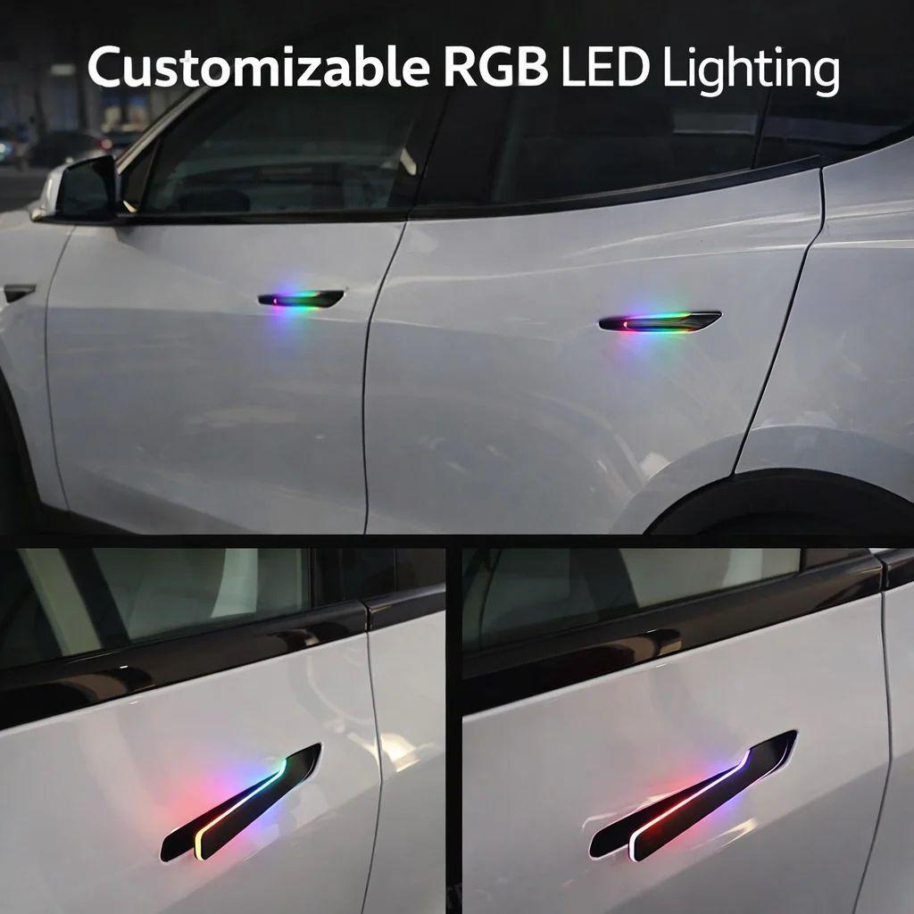 RGB Automatic Door Handles for Tesla Model 3 Highland & Model Y Juniper with Smart App Control