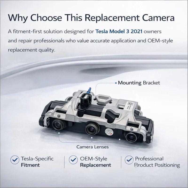 Front Windscreen Triple Camera for Tesla Model 3 2021 (1143746-01-D)