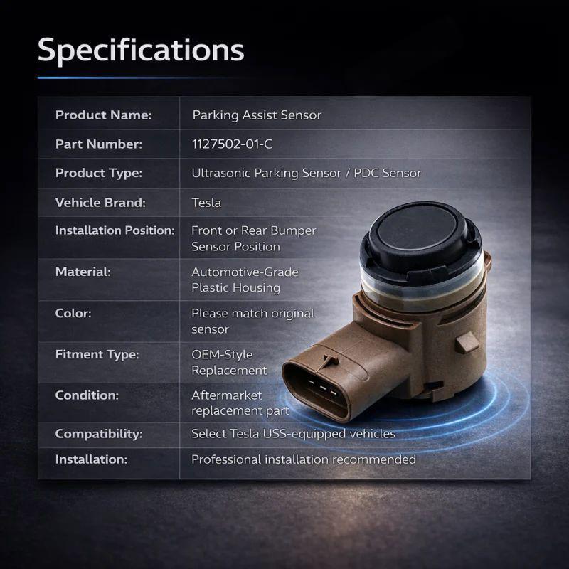 Parking Assist Sensor for Tesla Model S/3/X/Y USS Vehicles (1127502-01-C) Secondary image