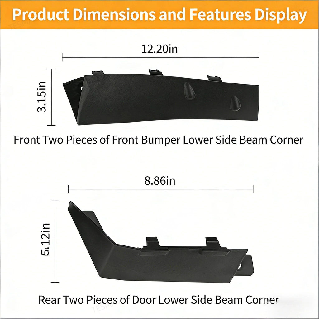 4pcs Push-on Pin Mud Flaps for Tesla Cybertruck 2024+