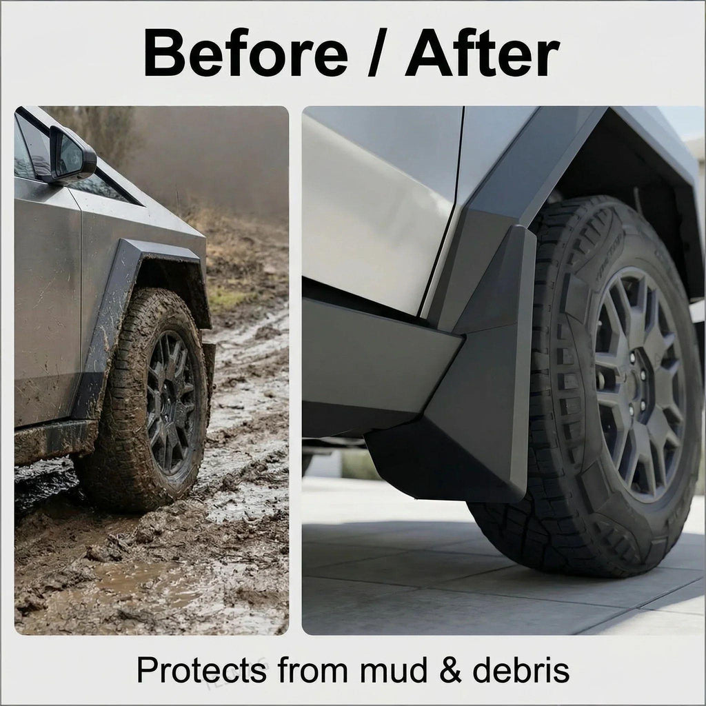 4pcs Push-on Pin Mud Flaps for Tesla Cybertruck 2024+