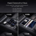 Retractable Fast Charging USB Hub Dock with Ambient Light for Tesla Model 3 Highland/Model Y Juniper