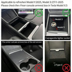 Retractable Fast Charging USB Hub Dock with Ambient Light for Tesla Model 3 Highland/Model Y Juniper