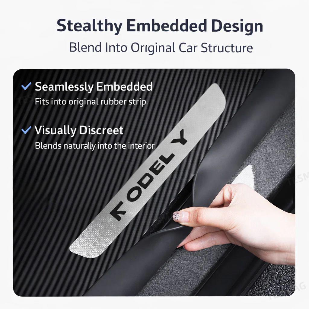 10PCS Door Sill & A/B/C Pillar Protector Set for Tesla Model Y Juniper 2025+