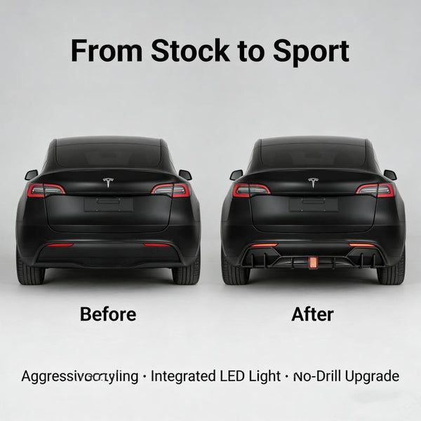 Tesla Model Y Juniper (2025+) Sport Rear Diffuser with Smart LED Brake Light