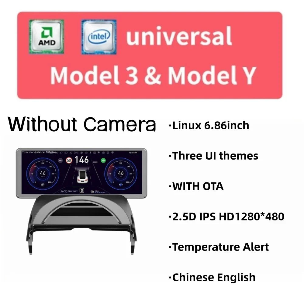 Model 3/Y 6.86'' Inch Screen Instrument Cluster Mini Display