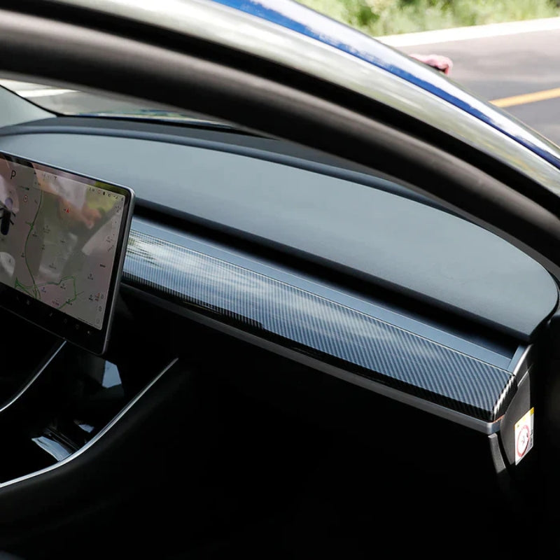Tesla Model 3/Y Carbon Fiber Dash Cover - Real Molded Carbon Fiber