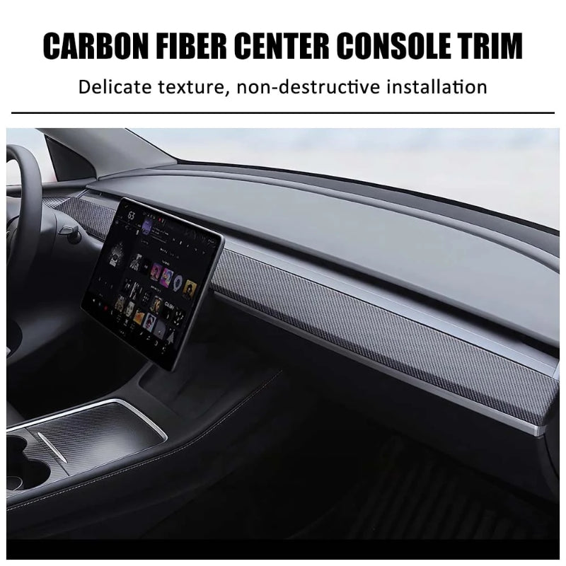 Tesla Model 3/Y Carbon Fiber Dash Cover - Real Molded Carbon Fiber
