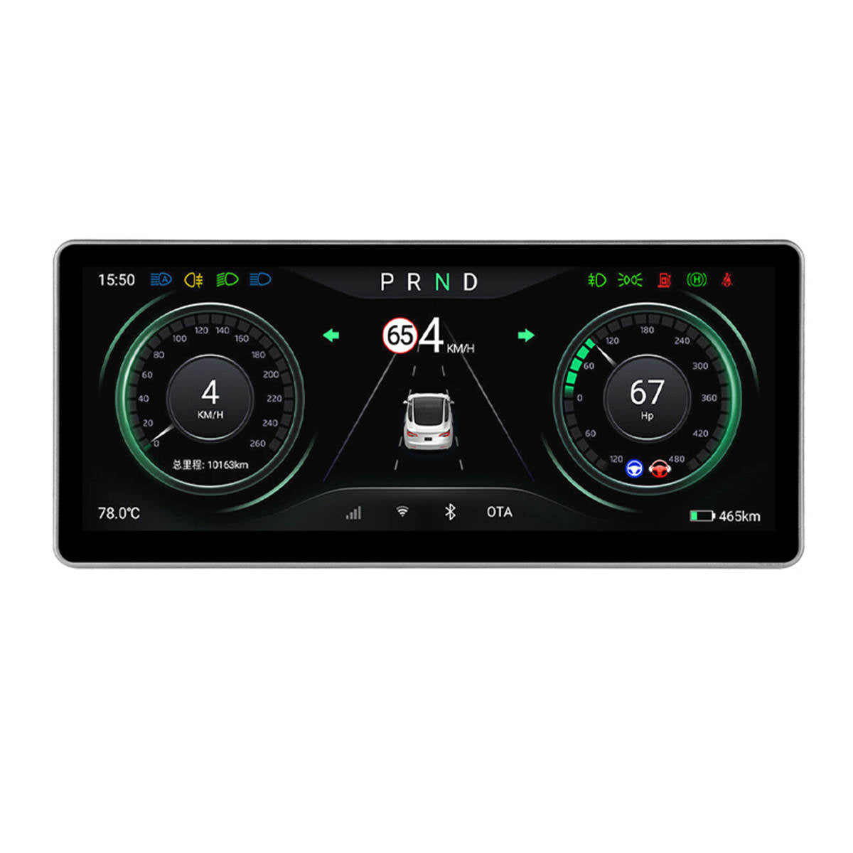 10.25 Inch Hud 4G Android Tesla Model 3 / Y LCD Instrument Dashboard Display