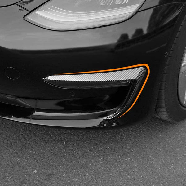 Trim for Tesla Model 3 Fog Lights (1 Pair) - Real Molded Carbon Fiber