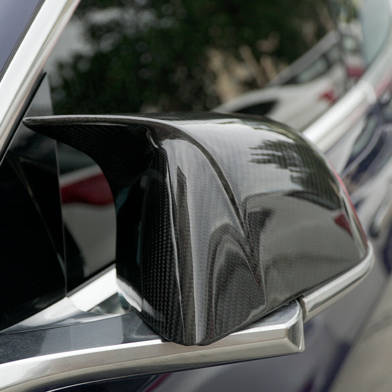 Tesla Model 3 Mirror Cover in the Shape of a Bullhorn Main image