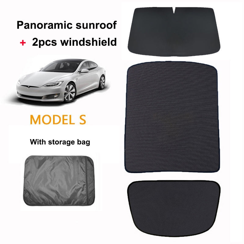 Tesla Model S Glass Roof Sunshade & Front And Rear Sunroof Shades Main image