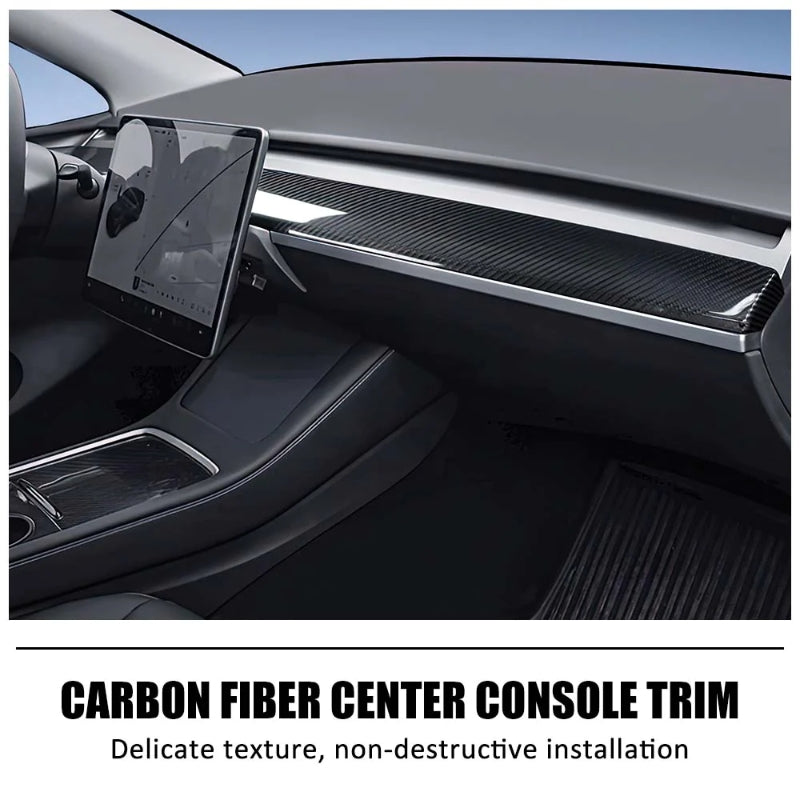 Tesla Model 3/Y Carbon Fiber Dash Cover - Real Molded Carbon Fiber
