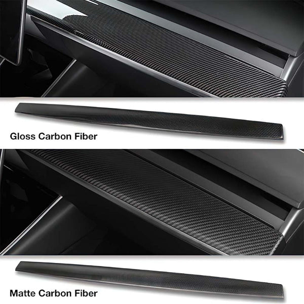 Tesla Model 3/Y Carbon Fiber Dash Cover - Real Molded Carbon Fiber