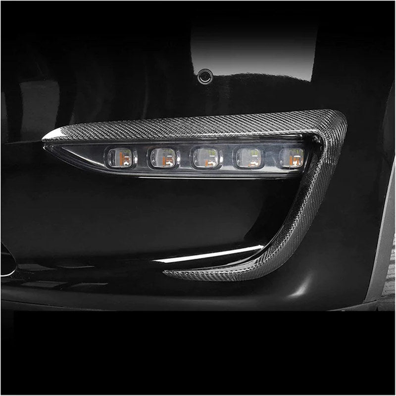 Carbon Fiber Front Fog Light Covers for Tesla Model Y （2017-2024）